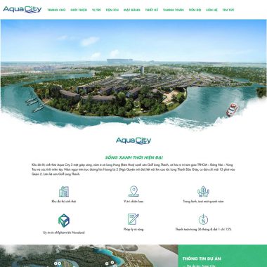 Theme Wordpress landing page bất động sản Aqua City