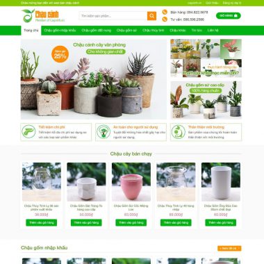 Theme wordpress bán chậu cây, cây xanh