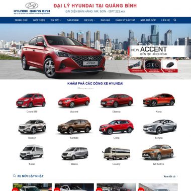 Theme wordpress bán xe hyundai 01
