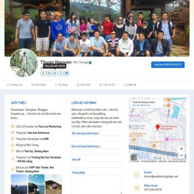 Alternative view of Theme wordpress giới thiệu cá nhân giống Facebook